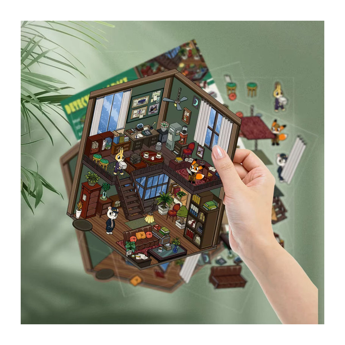 PickJoy 3D Detektiv Büro Miniatur Aufkleber für Kinder, mehrfarbig - Bild 5