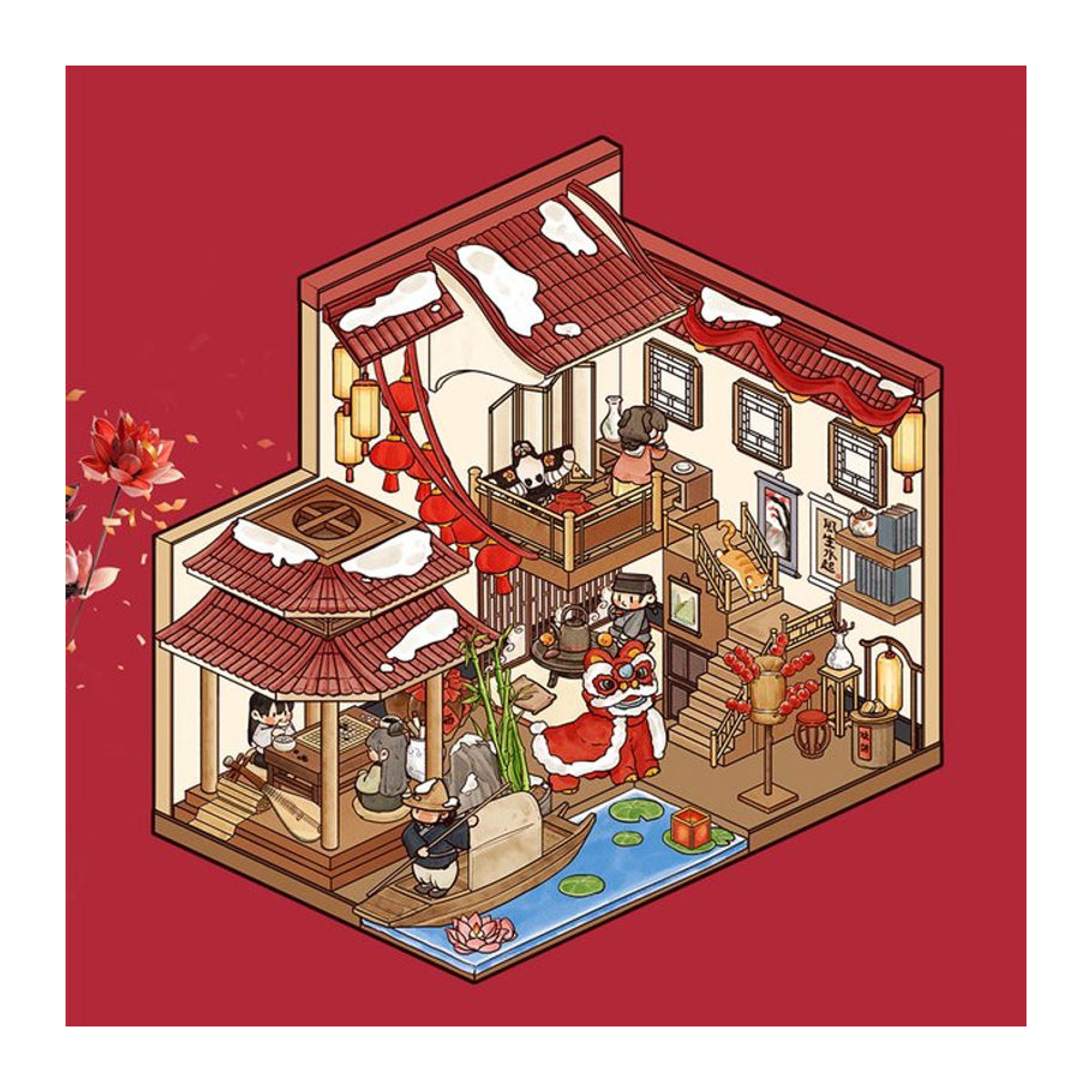 PickJoy DIY 3D Landschaftsbau Aufkleber Klassische Miniatur Szene Kabine Set mehrfarbig - Bild 1