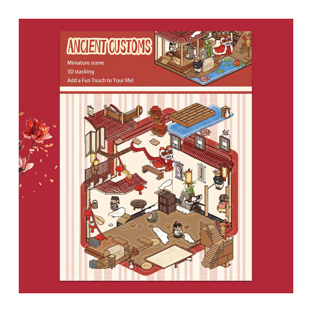 PickJoy DIY 3D Landschaftsbau Aufkleber Klassische Miniatur Szene Kabine Set mehrfarbig - Bild 2