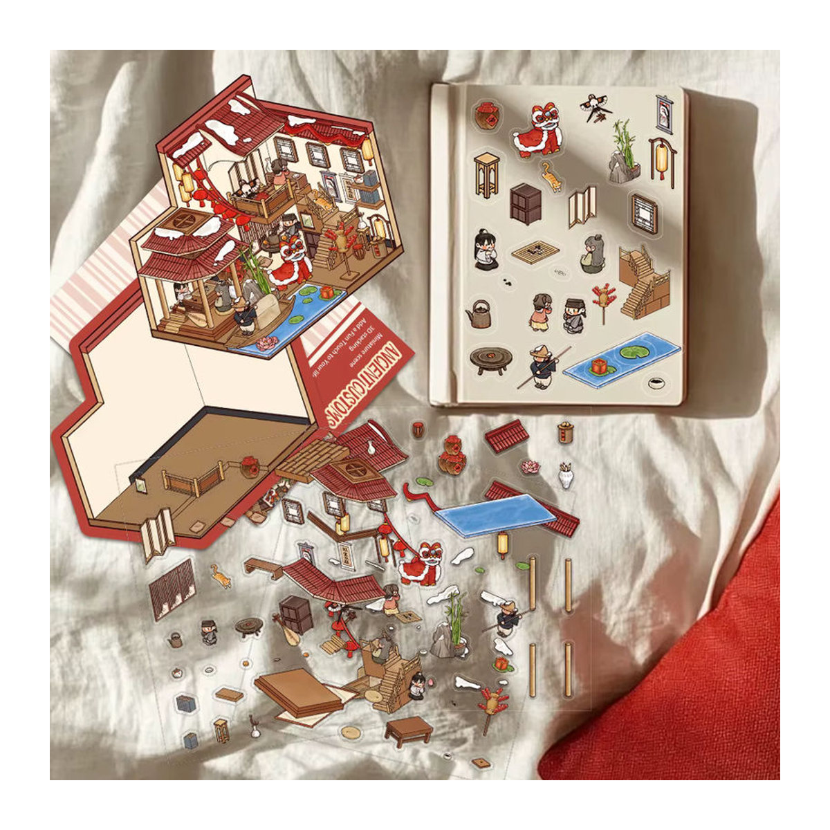 PickJoy DIY 3D Landschaftsbau Aufkleber Klassische Miniatur Szene Kabine Set mehrfarbig - Bild 4
