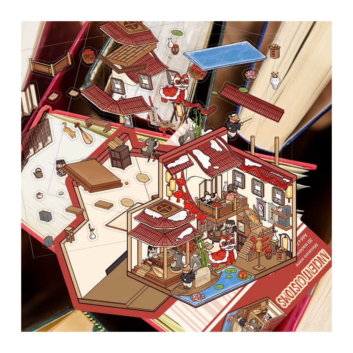 PickJoy DIY 3D Landschaftsbau Aufkleber Klassische Miniatur Szene Kabine Set mehrfarbig - Bild 5