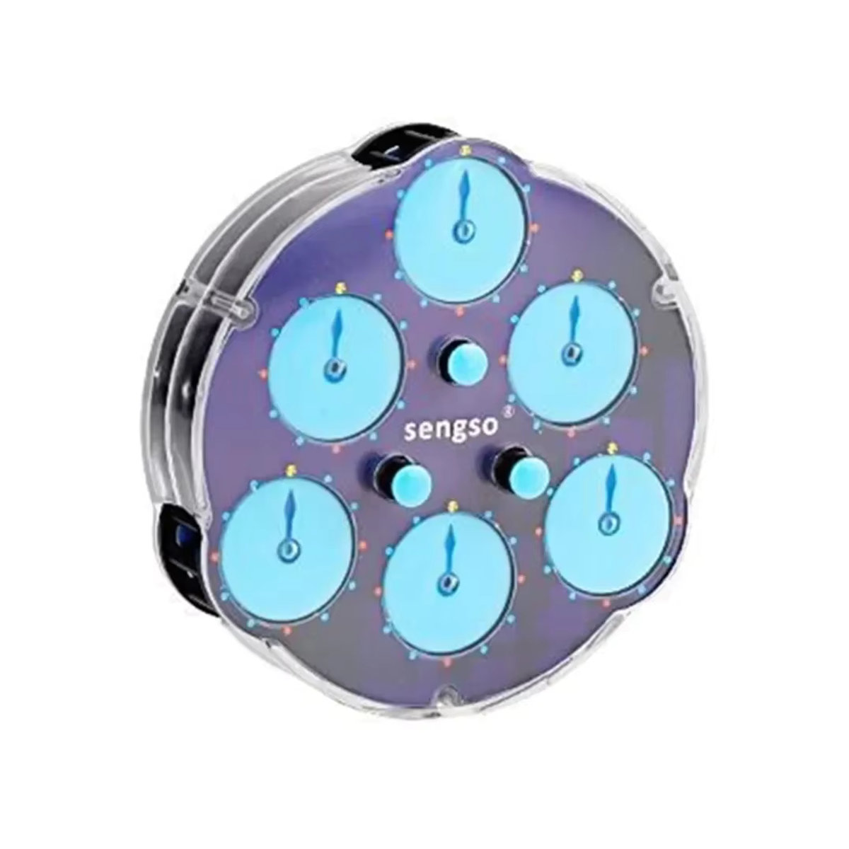 Picube Sengso Magnetischer Magic Clock Cube Transparent Blau – Intelligente Zahnrad-Uhr als modernes Kinderspielzeug aus Kunststoff - Bild 3