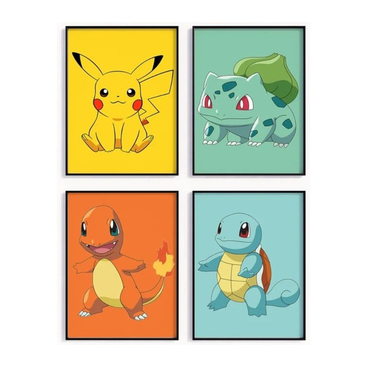 Pikachu Aquarell Leinwandgemälde als Anime Poster für die Kinderzimmer-Dekoration, mehrfarbig, Hochformat - Bild 1