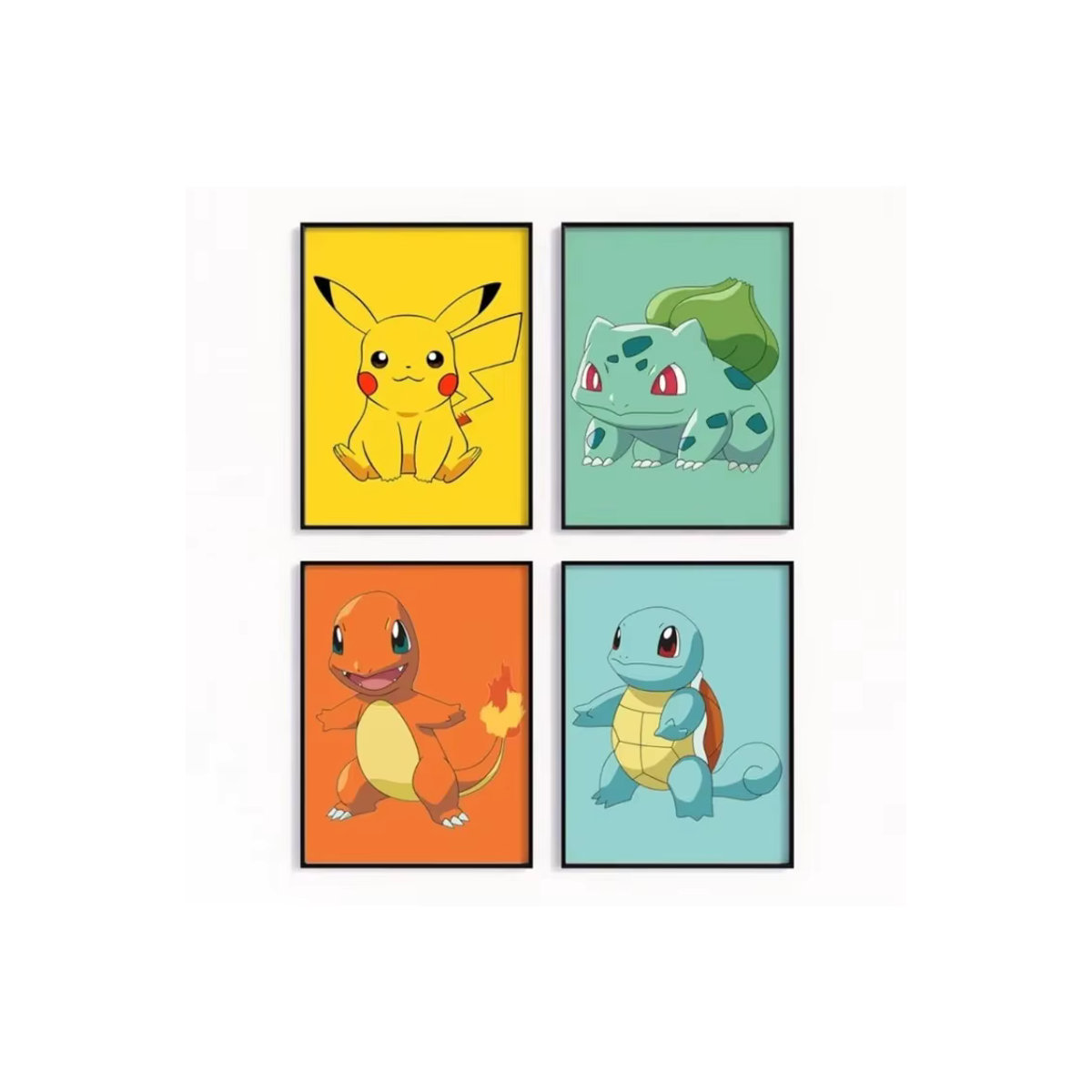 Pikachu Aquarell Leinwandgemälde als Anime Poster für die Kinderzimmer-Dekoration, mehrfarbig, Hochformat - Bild 2