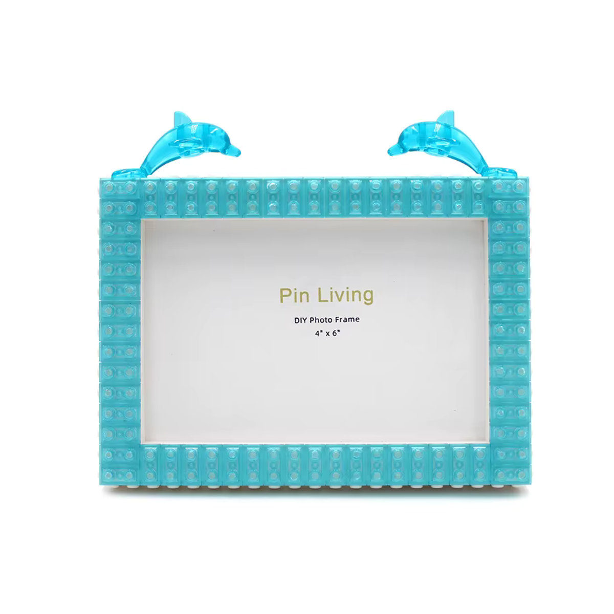 Pinliving DIY-Baustein-Fotorahmen Delfin Tischdekoration Blau - Bild 2