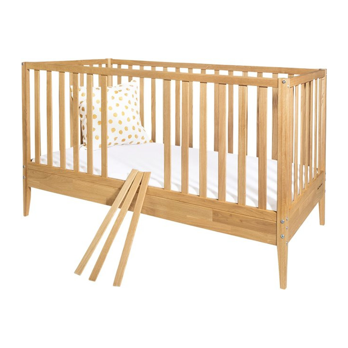 Pinolino Kinderbett Alva Massivholzbett Eiche Natur B/T/H: 70 x 140 x 86 cm - Bild 3