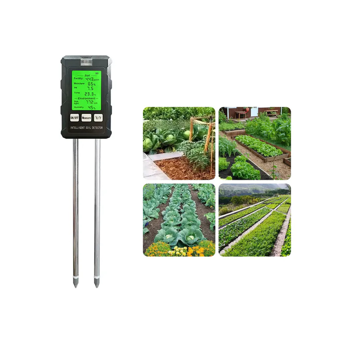 PINTUDY 6-in-1 Boden-pH-Tester zur Messung von Feuchtigkeit, Nährstoffen und Licht für dein Pflanzenwachstum - Bild 2