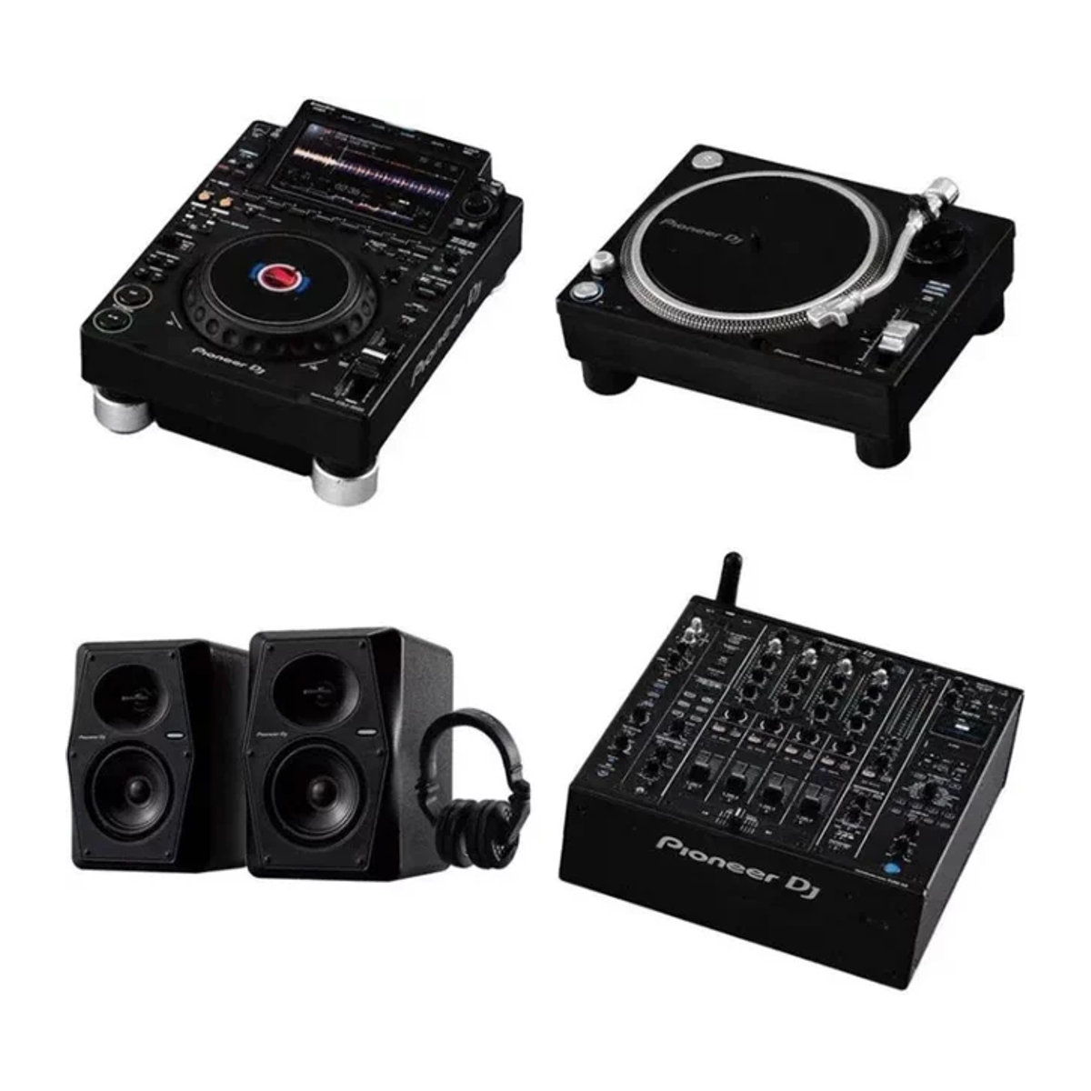 Pioneer DJ Schlüsselanhänger als Miniaturmodell von Mixer und CD-Player in Schwarz - Bild 1