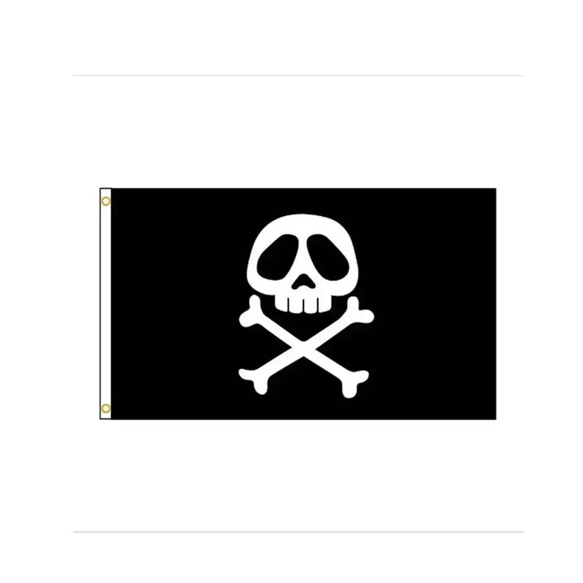 Piratenkapitän Harlock Totenkopfflagge in Schwarz als maritime Dekoration für Innen und Außen aus Textil, B/H: 91,44 x 91,44 cm - Bild 2