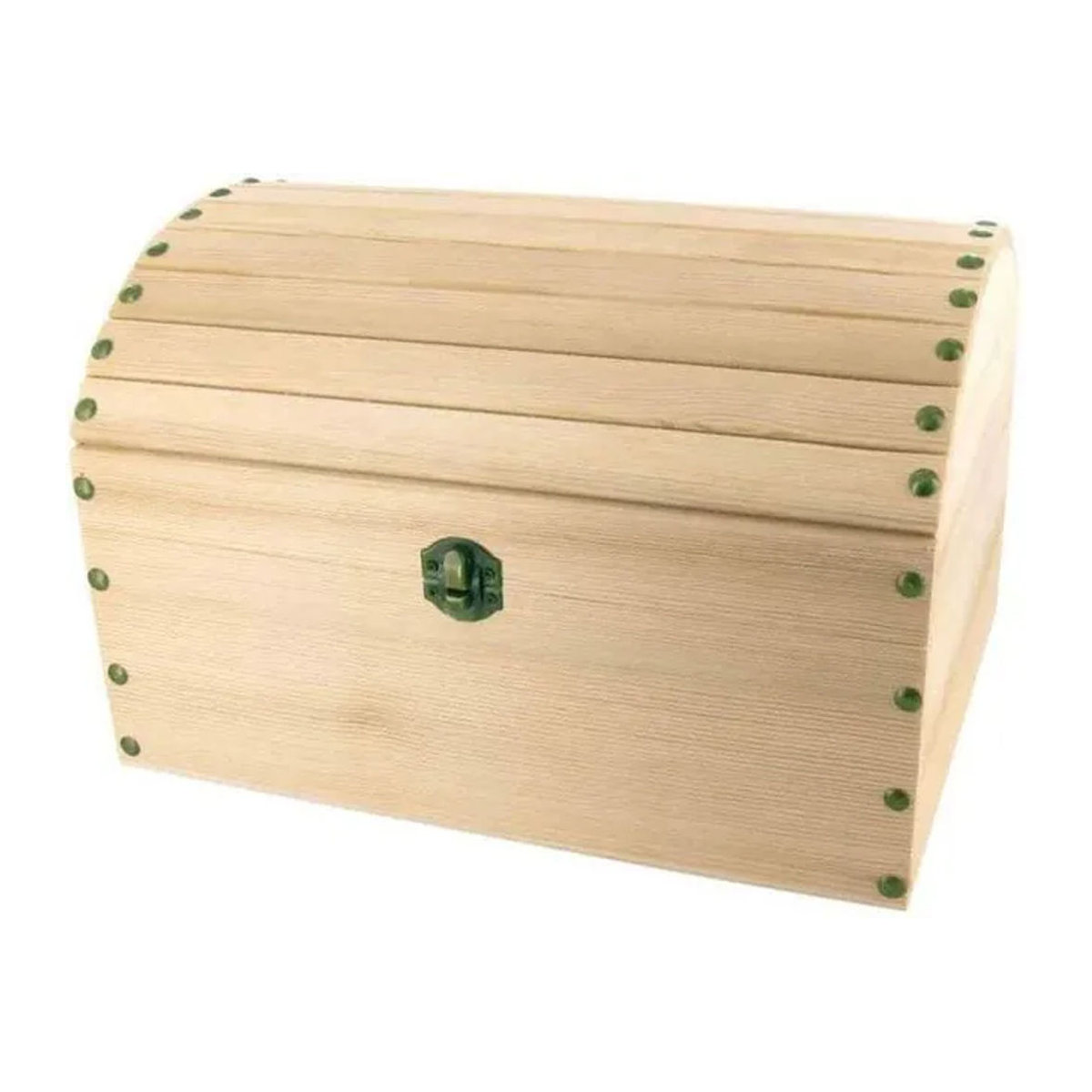 Piratenschatztruhe aus Holz von MegaCrea zum Dekorieren in Braun und Beige, B/T/H: 25 x 18 x 15 cm - Bild 1