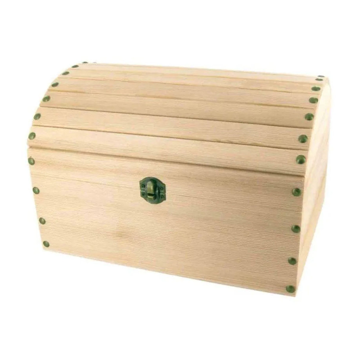 Piratenschatztruhe aus Holz von MegaCrea zum Dekorieren in Braun und Beige, B/T/H: 25 x 18 x 15 cm - Bild 2