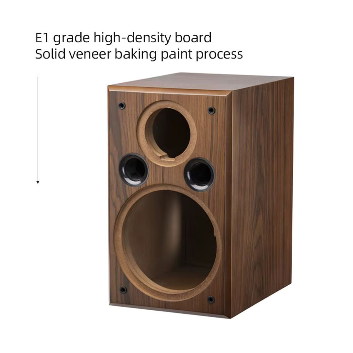 PIVASY 2er Set DIY Lautsprechergehäuse 8 Zoll aus 36mm MDF mit Walnuss Furnier in Braun - Bild 2