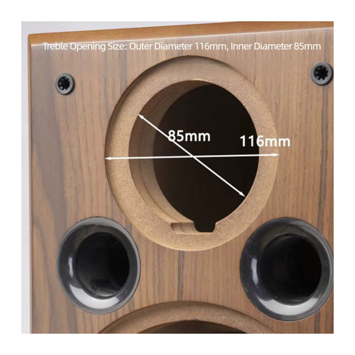 PIVASY 2er Set DIY Lautsprechergehäuse 8 Zoll aus 36mm MDF mit Walnuss Furnier in Braun - Bild 3