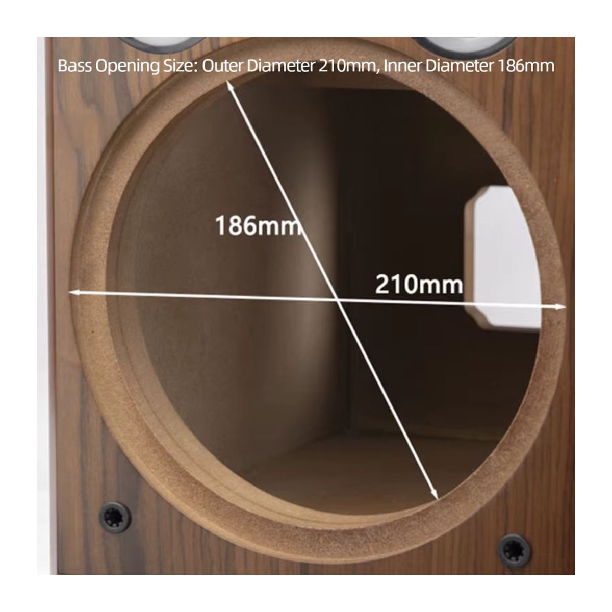 PIVASY 2er Set DIY Lautsprechergehäuse 8 Zoll aus 36mm MDF mit Walnuss Furnier in Braun - Bild 4