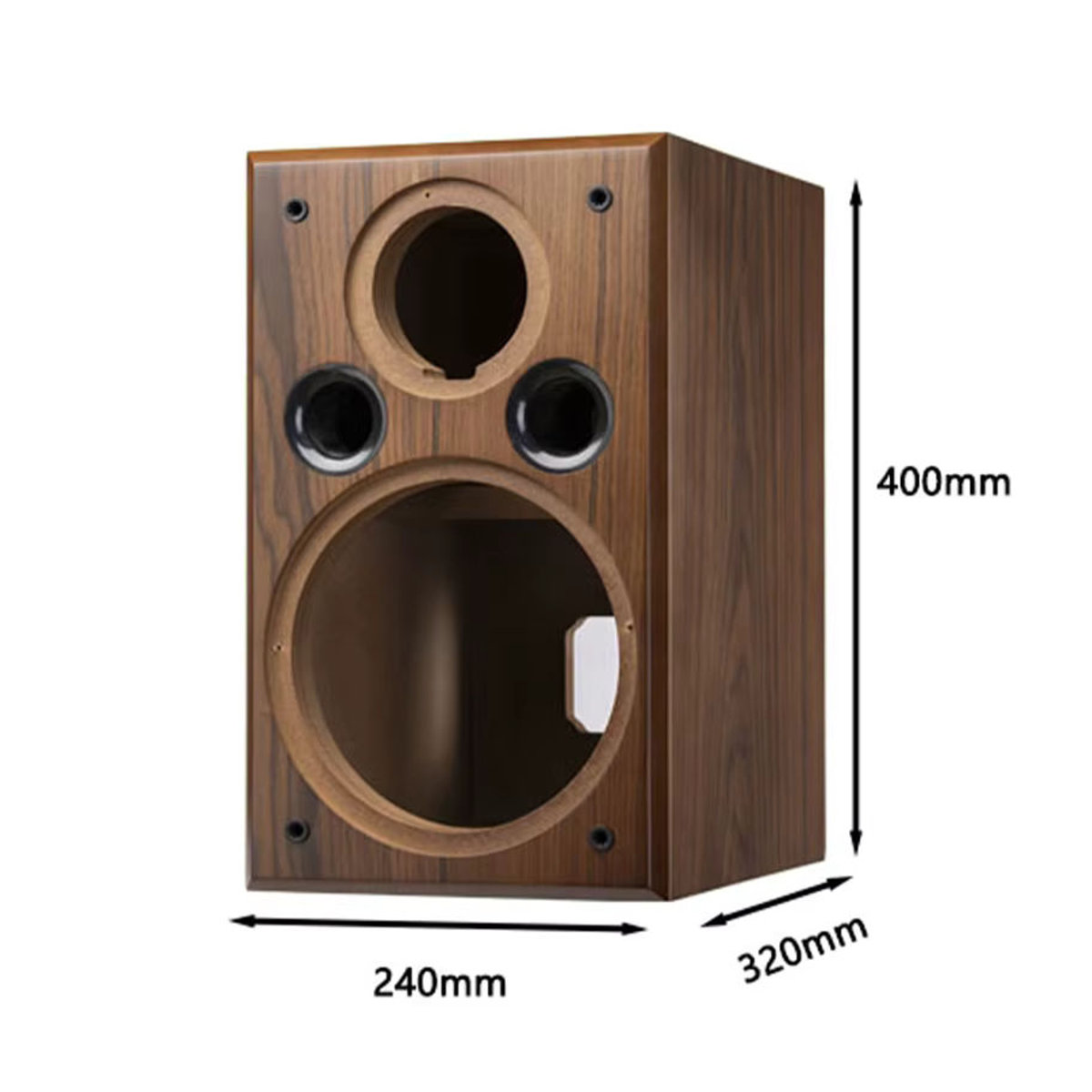 PIVASY 2er Set DIY Lautsprechergehäuse 8 Zoll aus 36mm MDF mit Walnuss Furnier in Braun - Bild 5