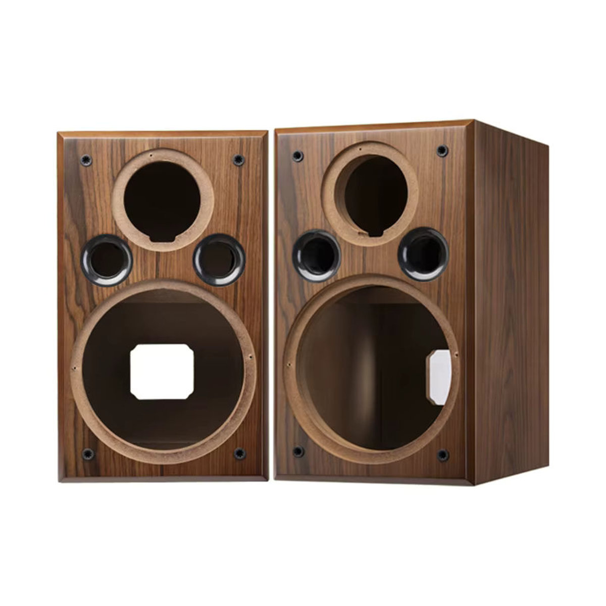 PIVASY 2er Set DIY Lautsprechergehäuse 8 Zoll aus 36mm MDF mit Walnuss Furnier in Braun - Bild 6