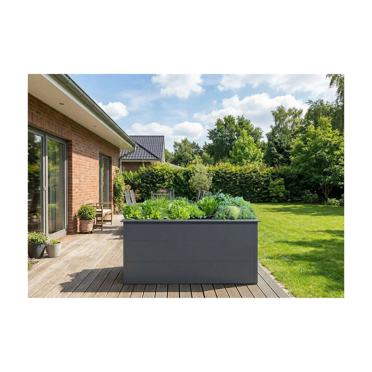 Plats Hochbeet mit Schneckenkante aus Metall in Anthrazit - Bild 2