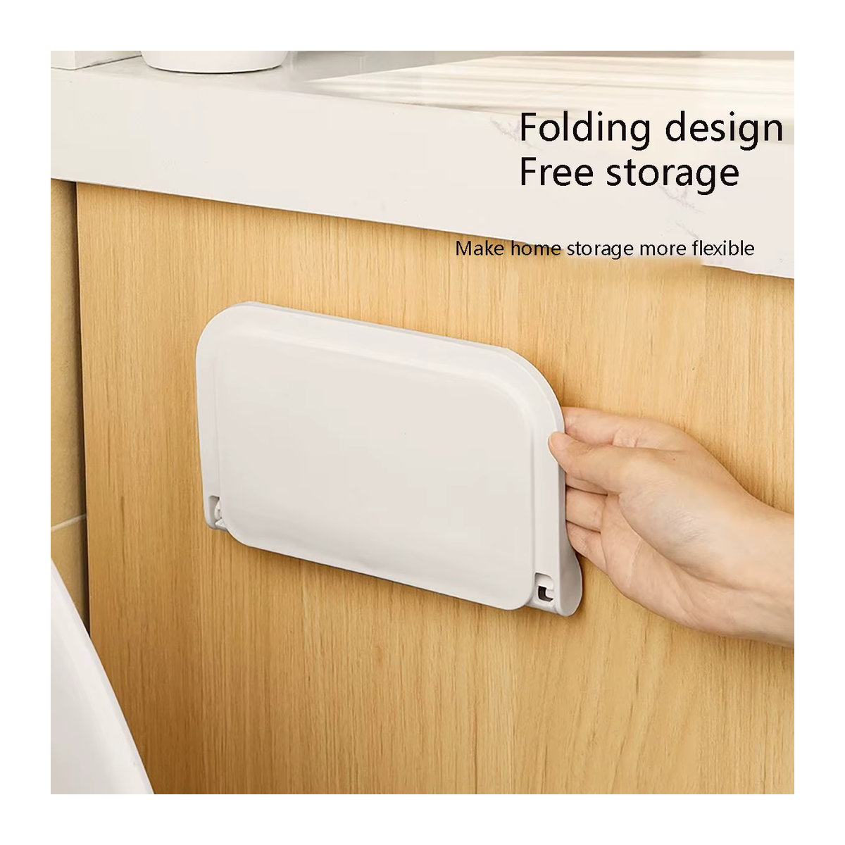 Platzsparendes Klappregal für die Wandmontage in Weiß als Organizer für WLAN-Router und Badezimmer - Bild 2