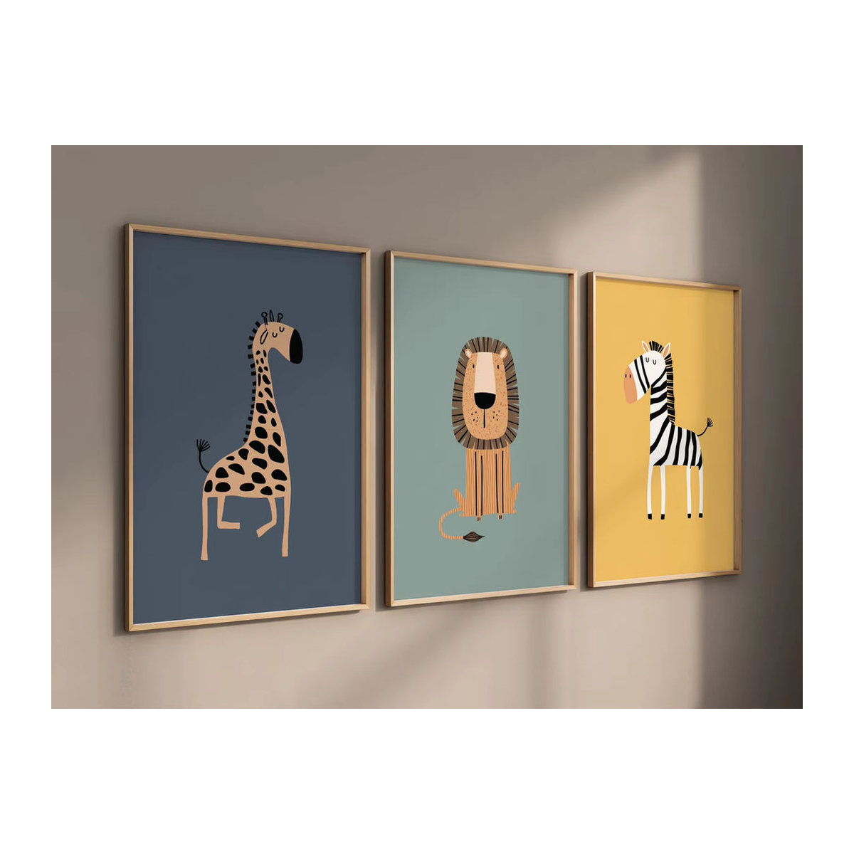 Playroo 3er-Set Safari Wandkunst für das Kinderzimmer mit bunten Dschungeltieren im Bohemian-Stil, mehrfarbig - Bild 2