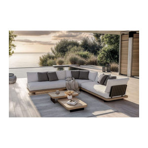 PLOSS Aurora M Gartenlounge Modern in Anthrazit und Silber aus Aluminium und Polyester mit Polstern