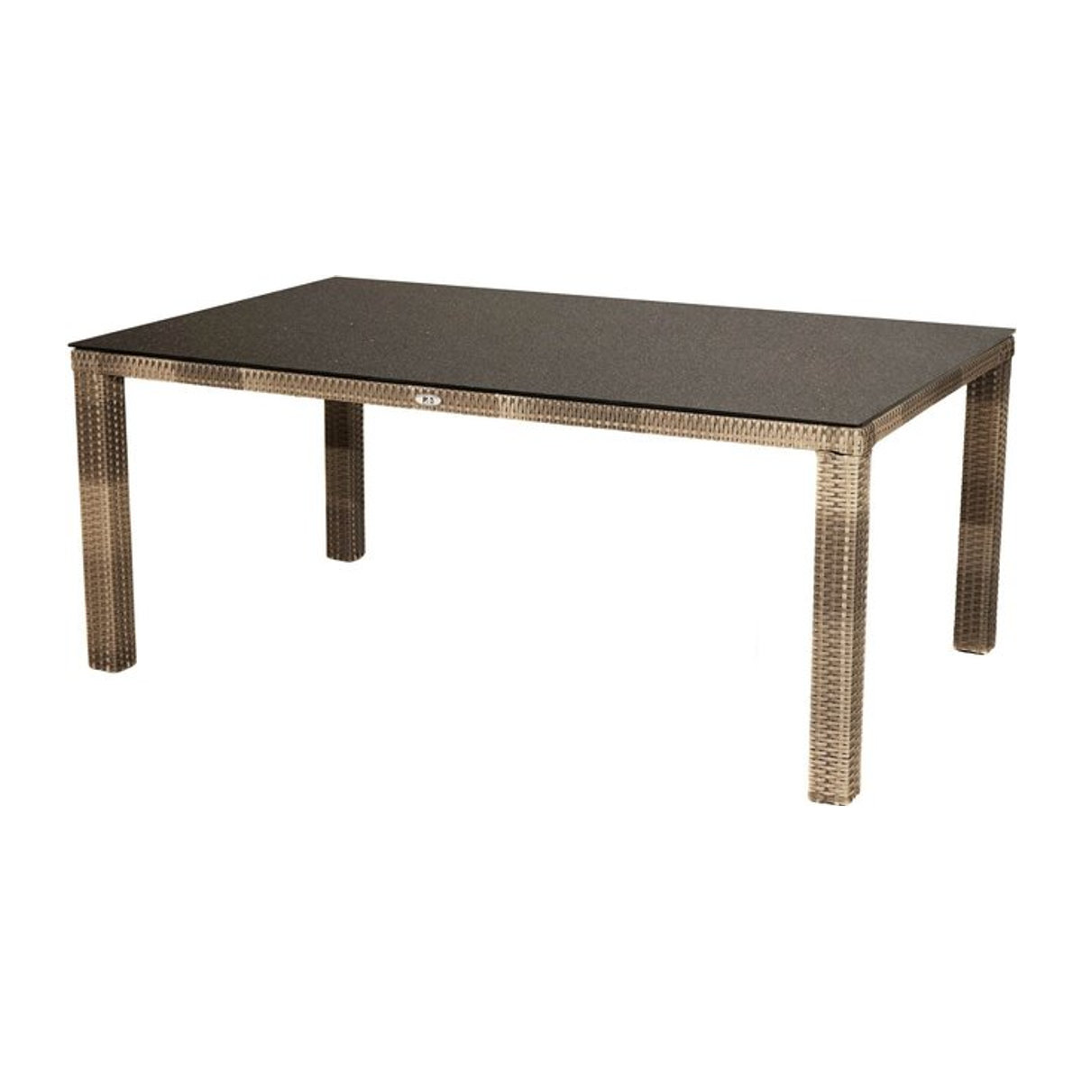 Ploss Gartentisch aus Polyrattan mit Glasplatte in Beige, B/T: 180 x 110 cm - Bild 1