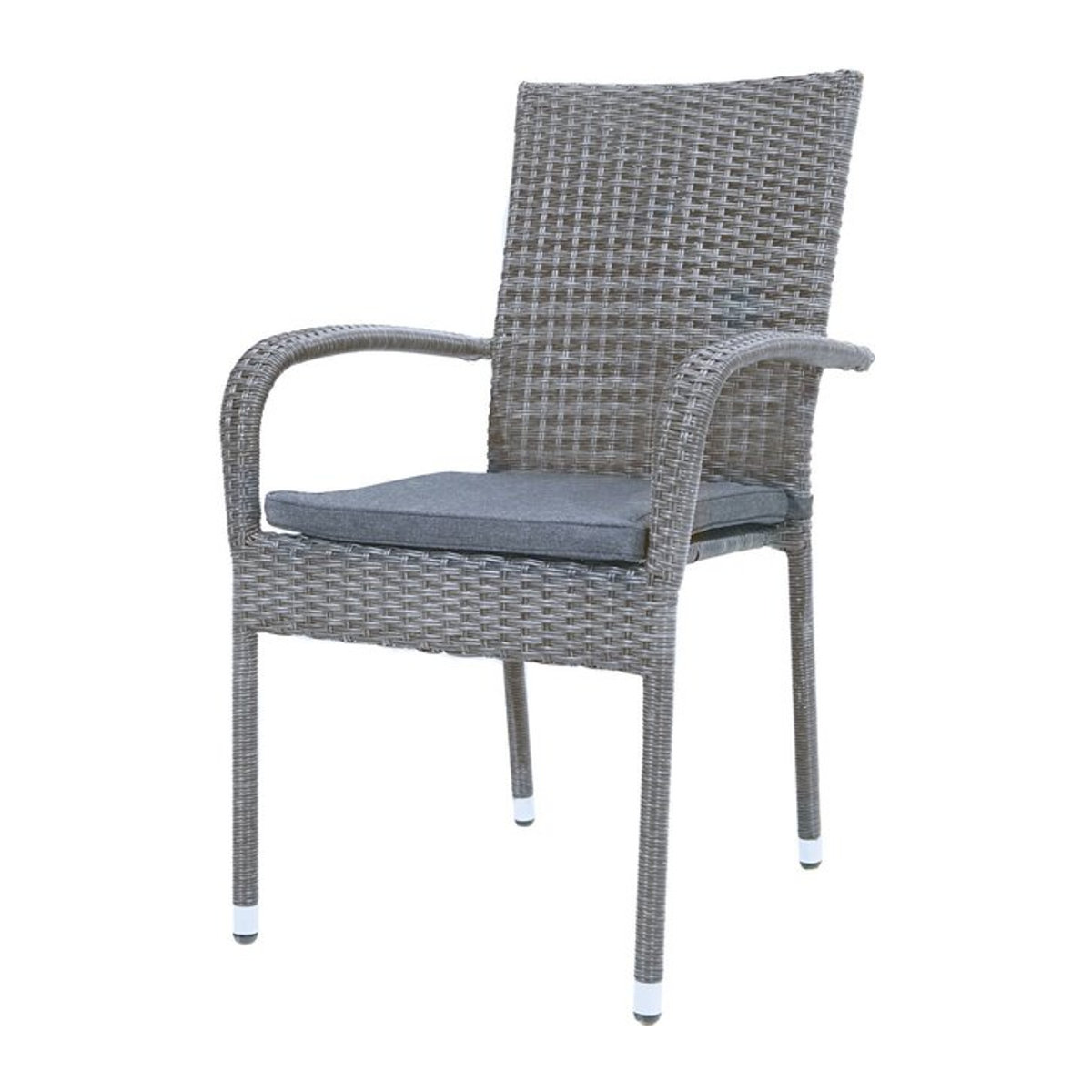 Ploss Stapelstuhl aus Polyrattan und Metall in Grau, modern, B: 56 cm, T: 64 cm, H: 92 cm - Bild 1