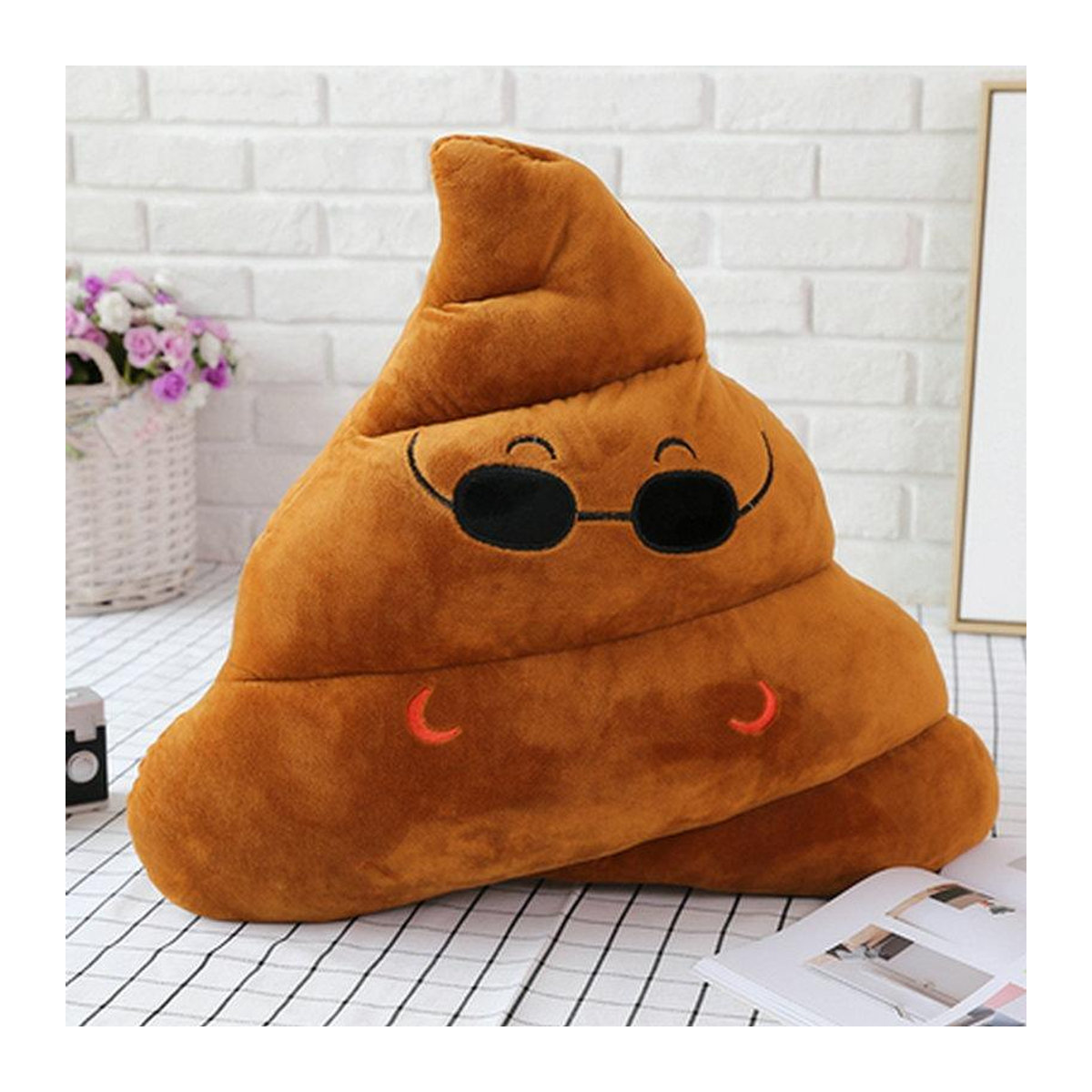 Plüsch Kissen Poop Puppe Spielzeug als Home Decor in Braun, B/H: 35 x 30 cm - Bild 2