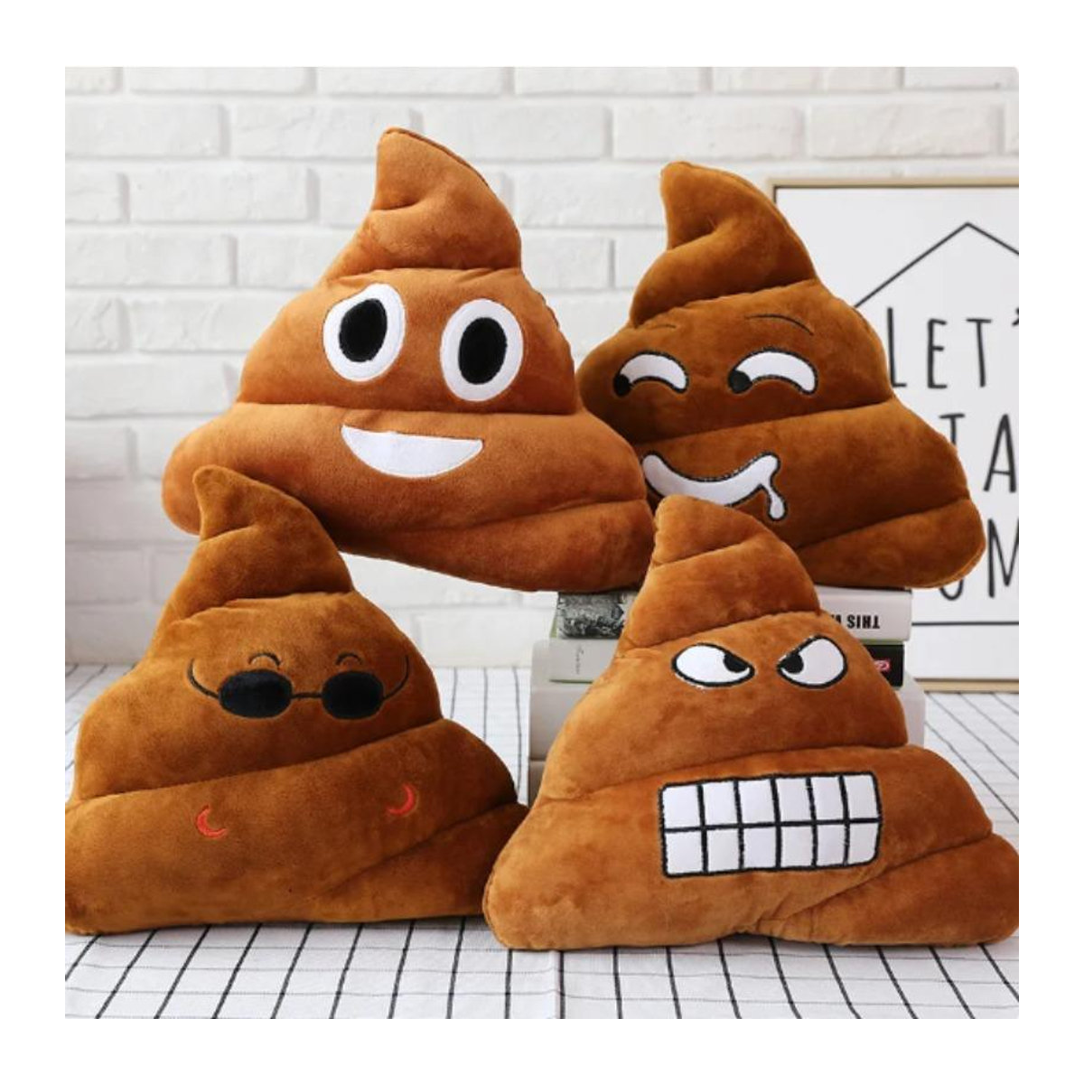Plüsch Kissen Poop Puppe Spielzeug als Home Decor in Braun, B/H: 35 x 30 cm - Bild 3