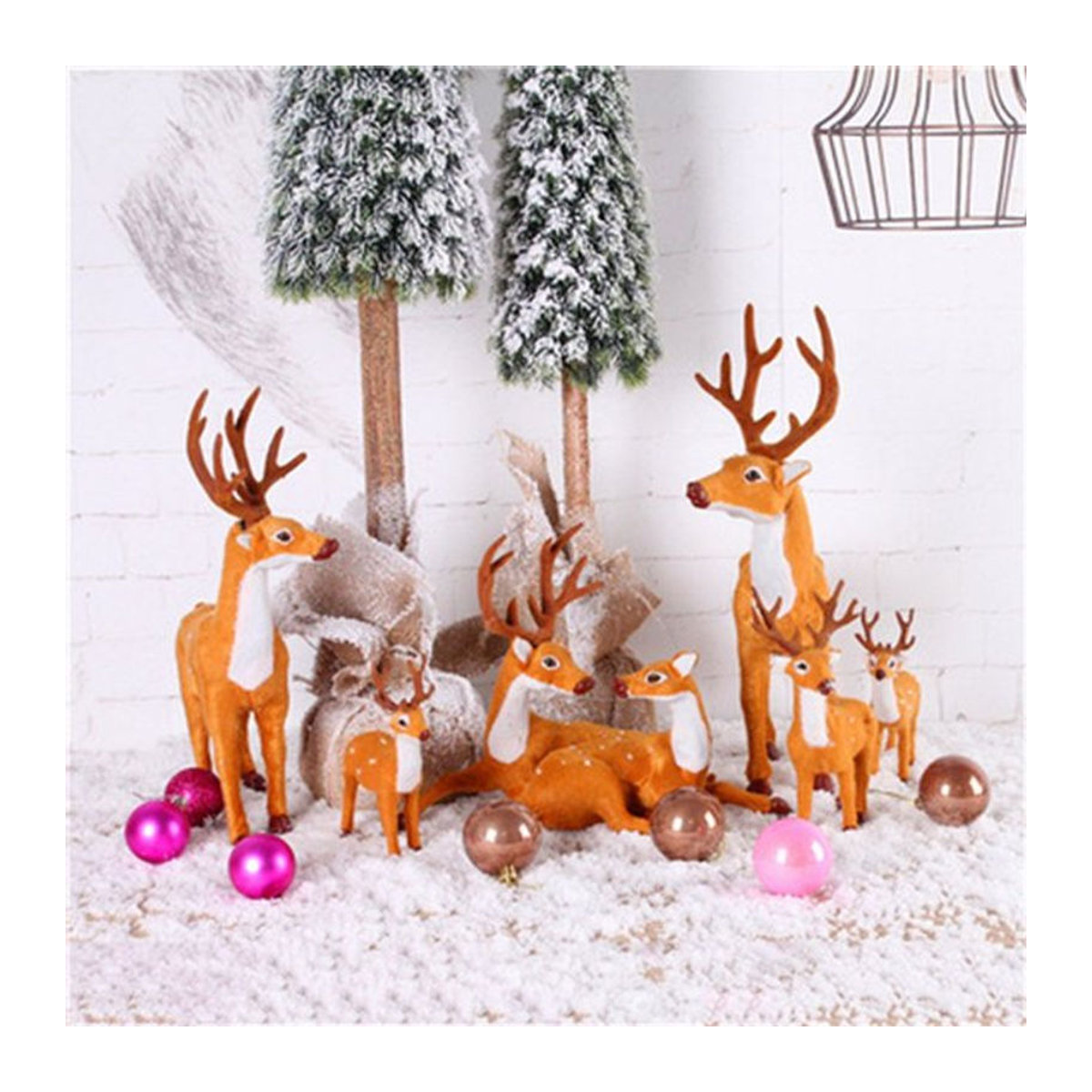 Plüsch Weihnachtsfigur Hirsch in Braun als Weihnachtsdekoration für dein Zuhause, Höhe: 15-25 cm - Bild 1