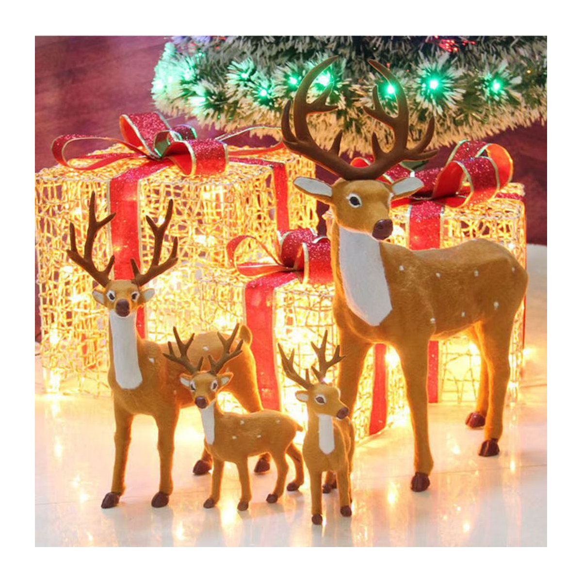 Plüsch Weihnachtsfigur Hirsch in Braun als Weihnachtsdekoration für dein Zuhause, Höhe: 15-25 cm - Bild 2