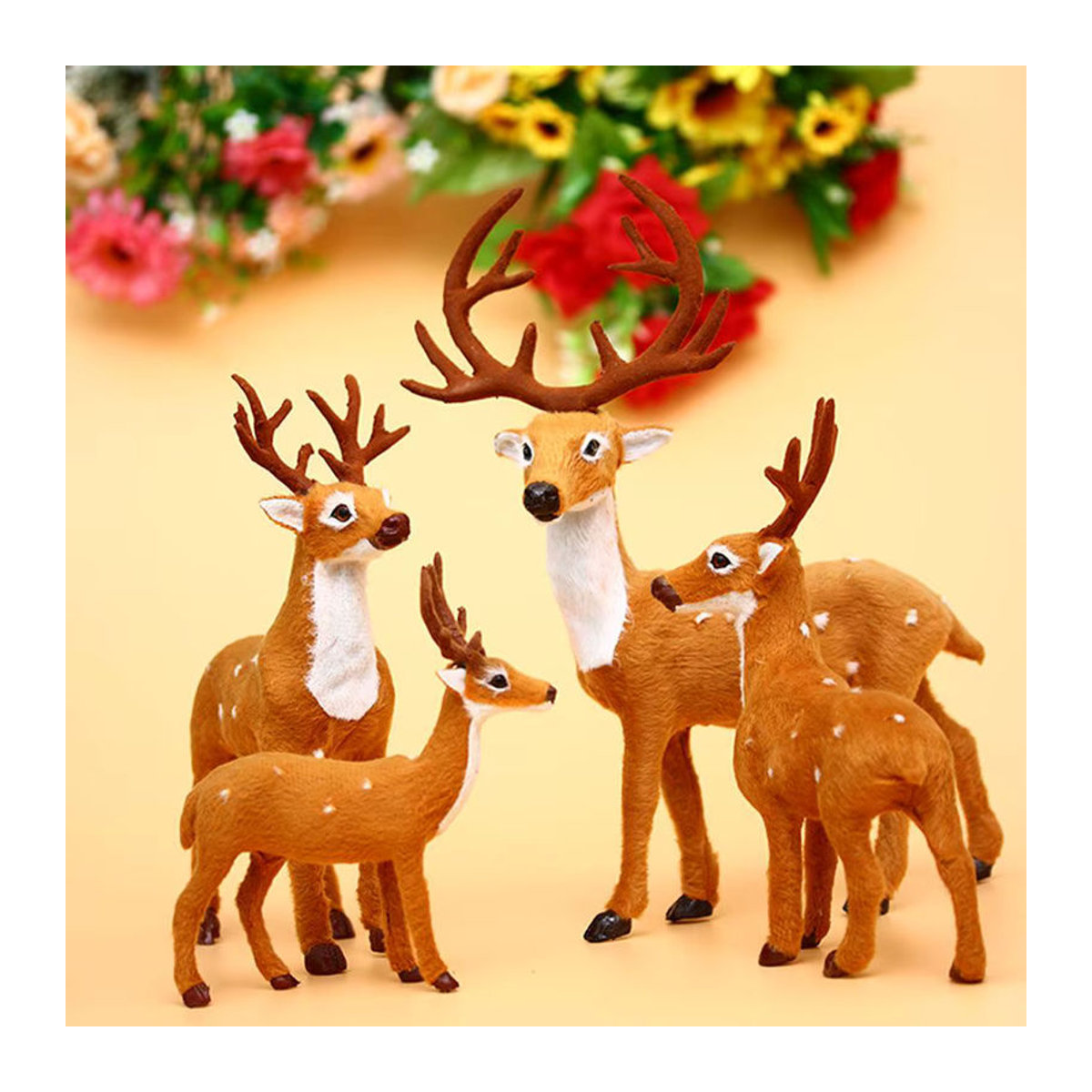Plüsch Weihnachtsfigur Hirsch in Braun als Weihnachtsdekoration für dein Zuhause, Höhe: 15-25 cm - Bild 3
