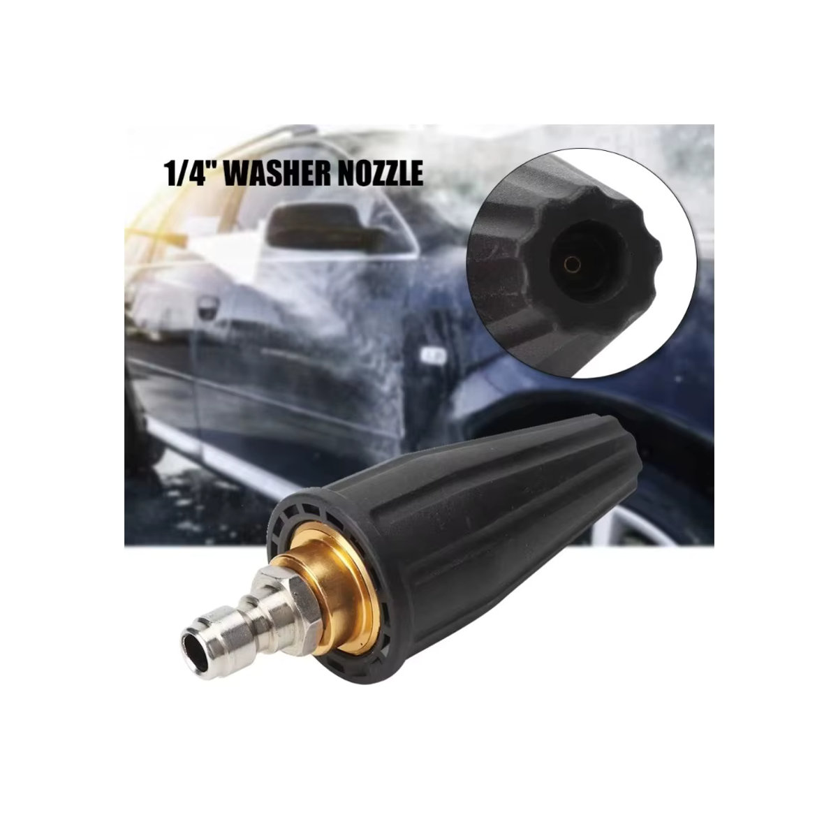 PMMJ Drehbare Hochdruck-Wasserpistole mit Schnellanschluss, langlebige Reinigungsdüse und Turbineauslass, 1/4 Zoll - Bild 4