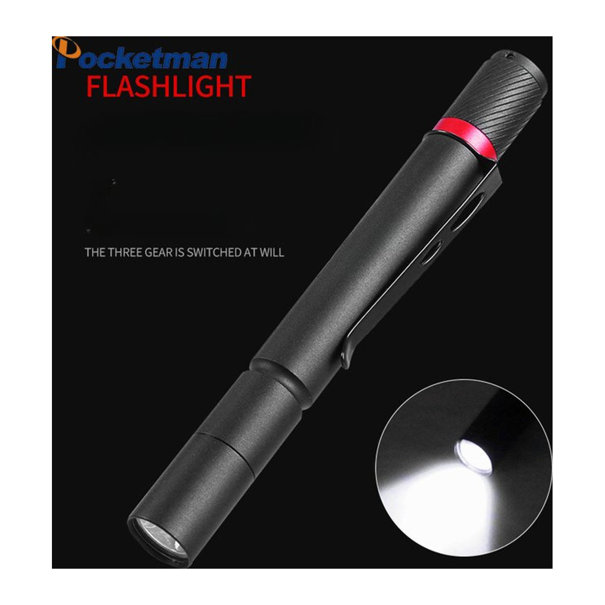 POCKETMAN Mini LED Schlüsselbund Taschenlampe wasserdicht mit AAA-Batterie für Camping und Angeln - Bild 1
