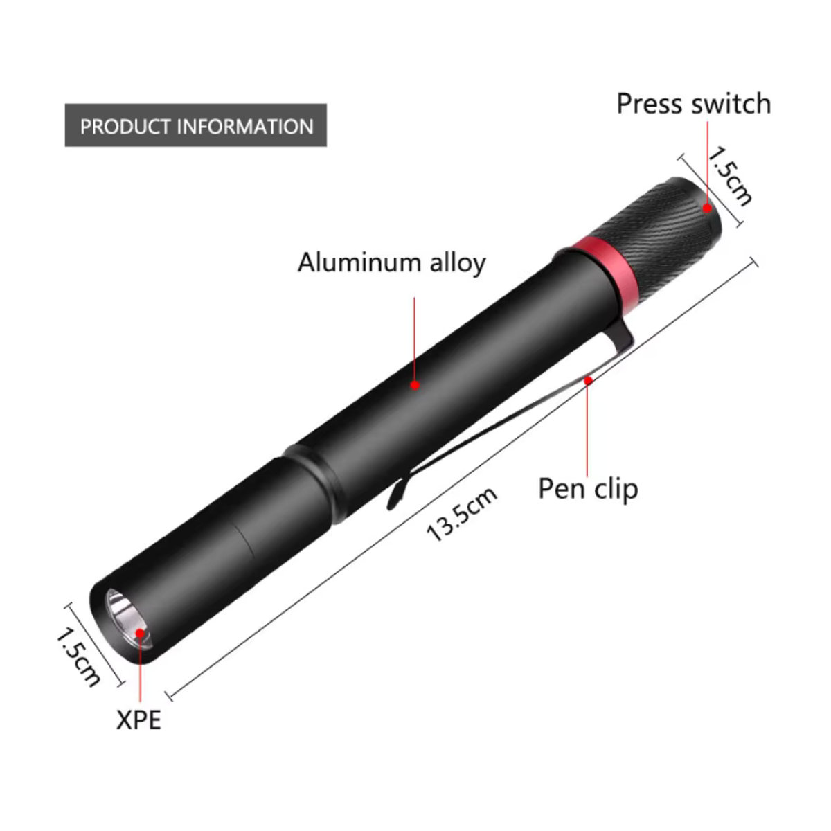 POCKETMAN Mini LED Schlüsselbund Taschenlampe wasserdicht mit AAA-Batterie für Camping und Angeln - Bild 3