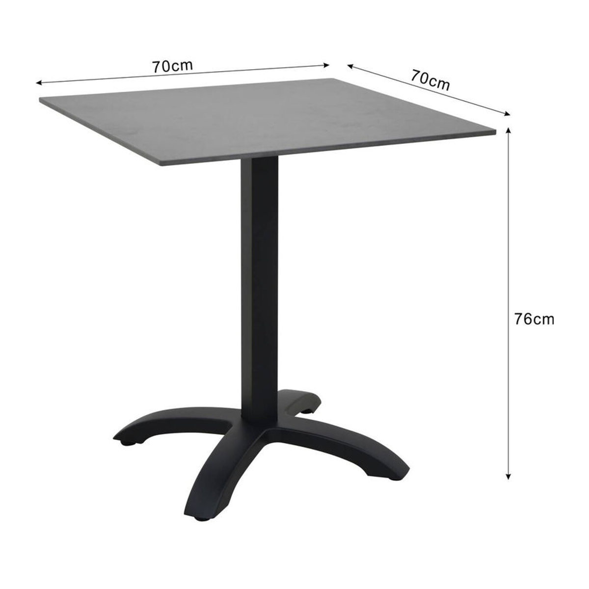 POCOline Bistrotisch Prag modern in Schwarz und Grau B/H/L: 70 x 76 x 70 cm - Bild 1