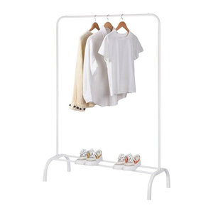 POCOline Garderobenständer aus Metall in Weiß, minimalistisches Design, B/H/L: 41 x 152 x 104 cm