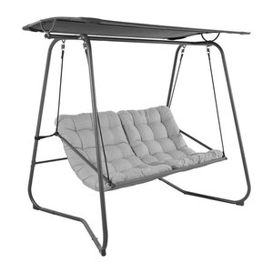 POCOline Hollywoodschaukel modern in Grau und Anthrazit aus Stahl und Polyester, B/H/L: 151 x 195 x 220 cm