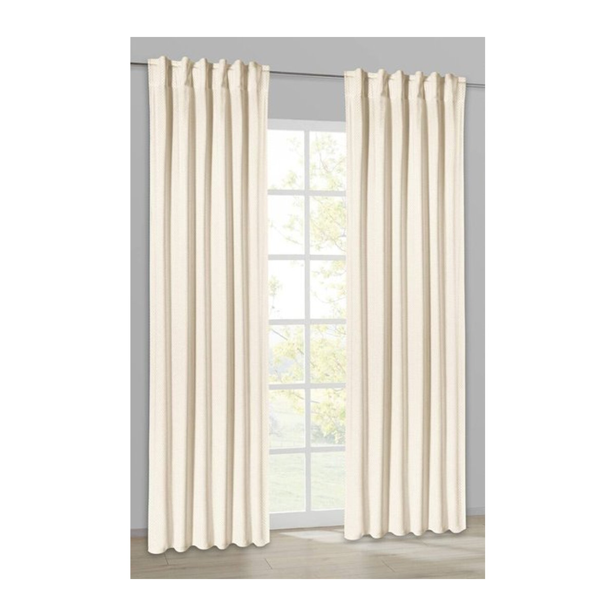 POCOline Kombivorhang Wabe in Champagner/Beige, lichtfilternd, B: 135 cm, L: 245 cm - Bild 1