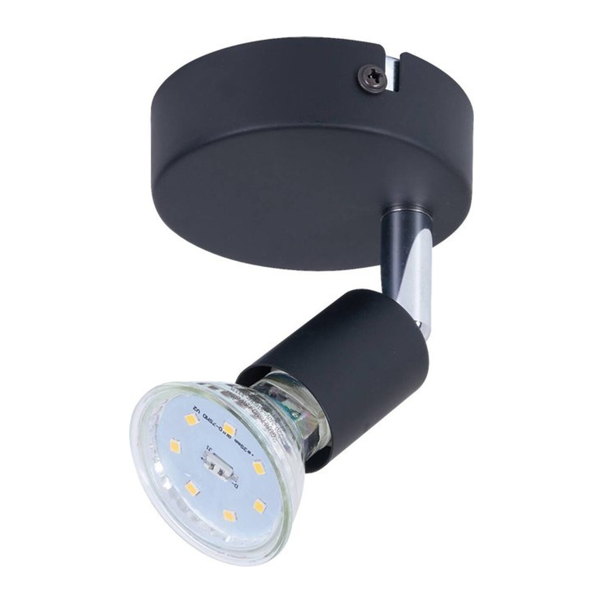 POCOline LED-Spot Boris Deckenspot Schwarz mit 1 Brennstelle GU10 Warmweiß B/H/L: 8 x 8 x 10 cm - Bild 1