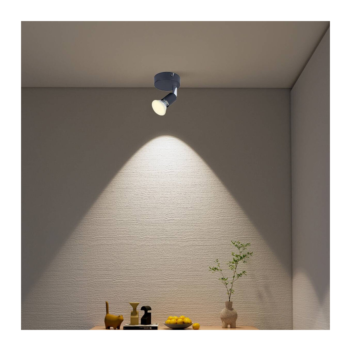 POCOline LED-Spot Boris Deckenspot Schwarz mit 1 Brennstelle GU10 Warmweiß B/H/L: 8 x 8 x 10 cm - Bild 2