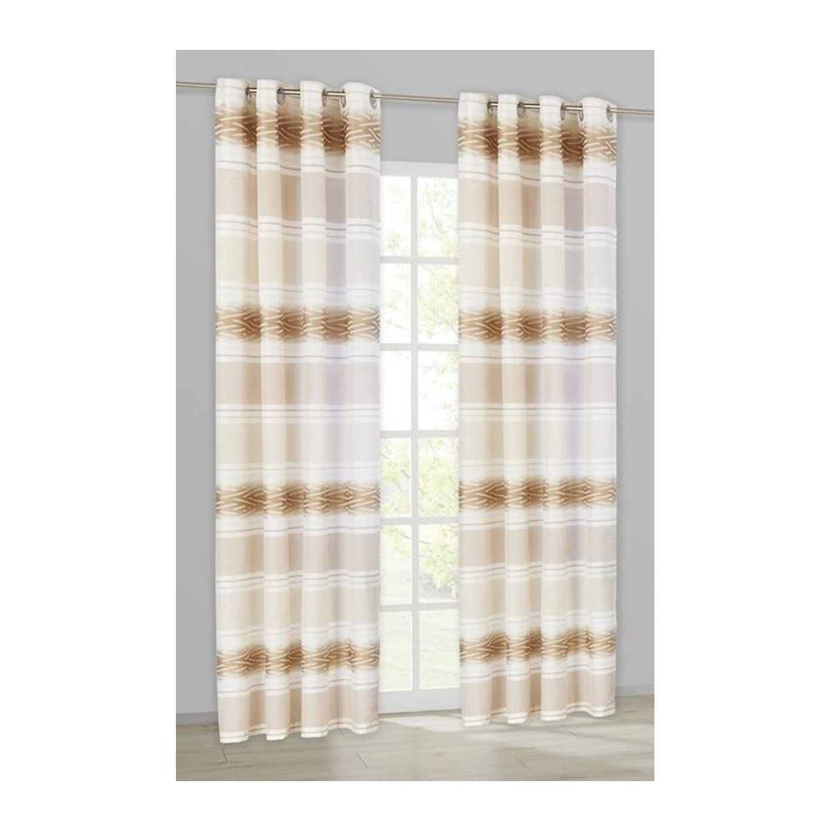 POCOline Ösenvorhang Sharon beige semi-transparent B: 140 cm, H: 245 cm - Bild 1