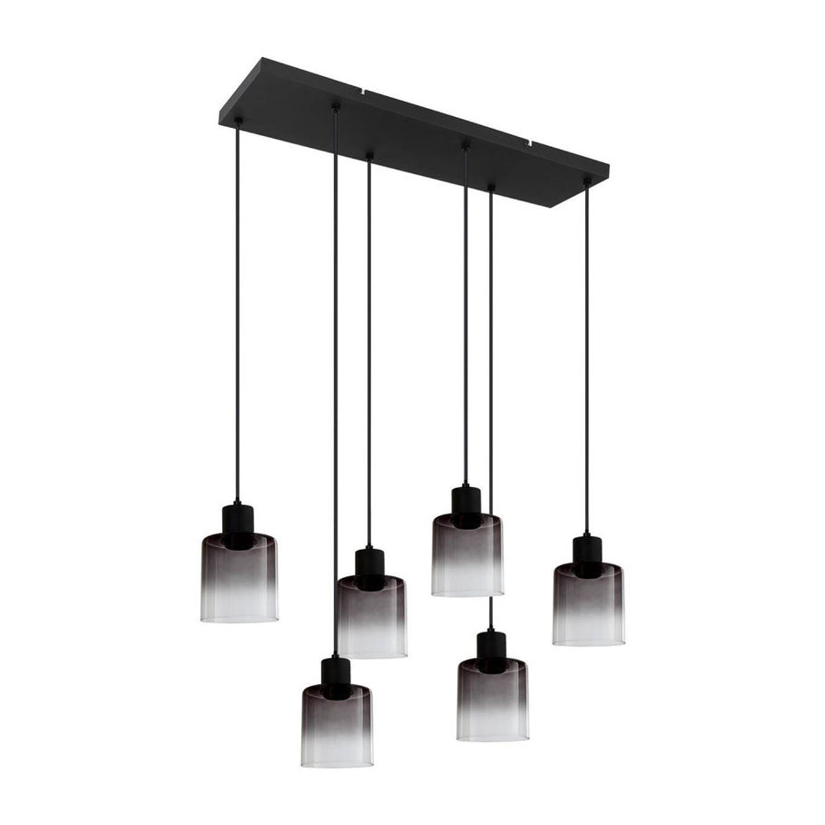 POCOline Pendelleuchte Annie in Schwarz aus Metall und Glas im Industrial Design, E27, 4 Fassungen, B/H/T: 25 x 120 x 77 cm - Bild 2
