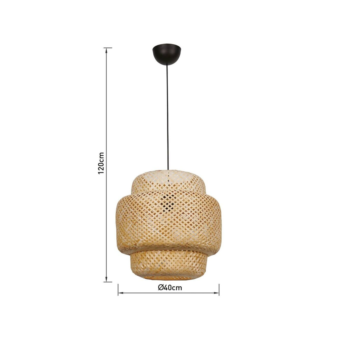 POCOline Pendelleuchte Bamboo aus Bambus in Natur, Höhe: 120 cm, Durchmesser: 40 cm - Bild 2