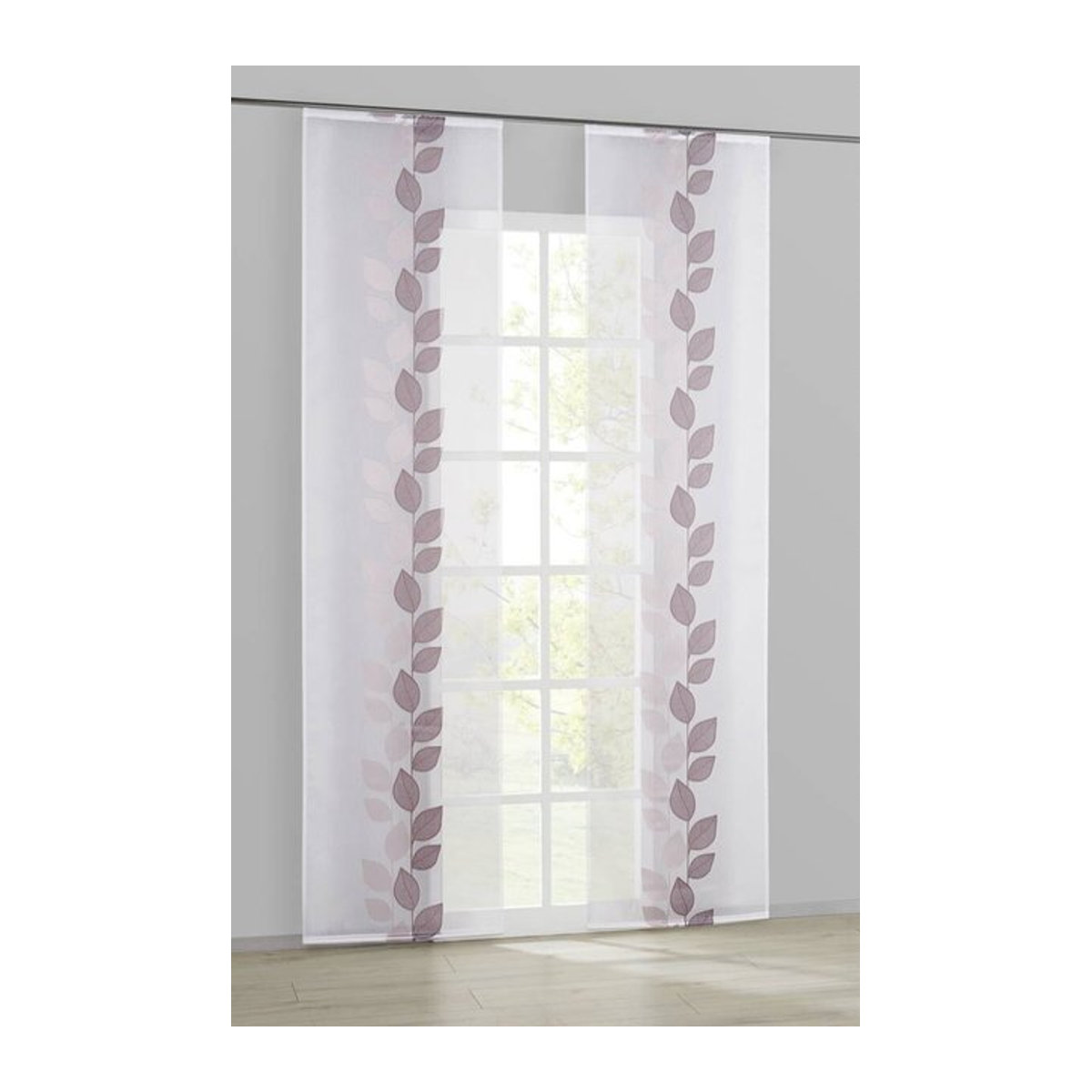POCOline Schiebevorhang Pantheon in Rosé, halbtransparent, Breite: 60 cm, Höhe: 245 cm - Bild 1