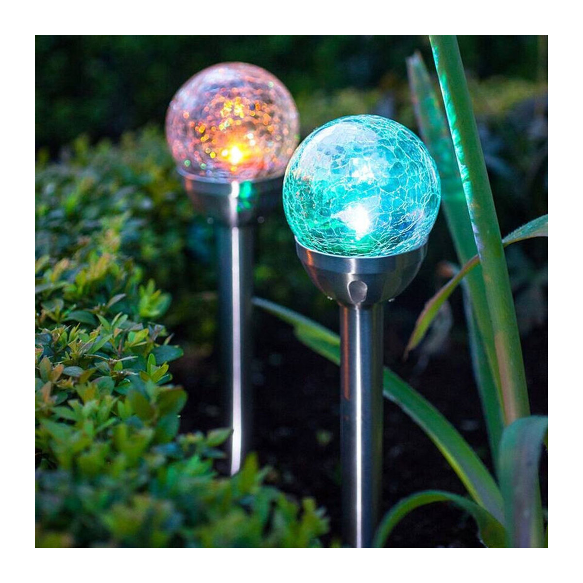 Pocoline Solarleuchte LED aus Edelstahl und Glas in Bunt, Höhe: 38 cm, Durchmesser: 8 cm - Bild 2