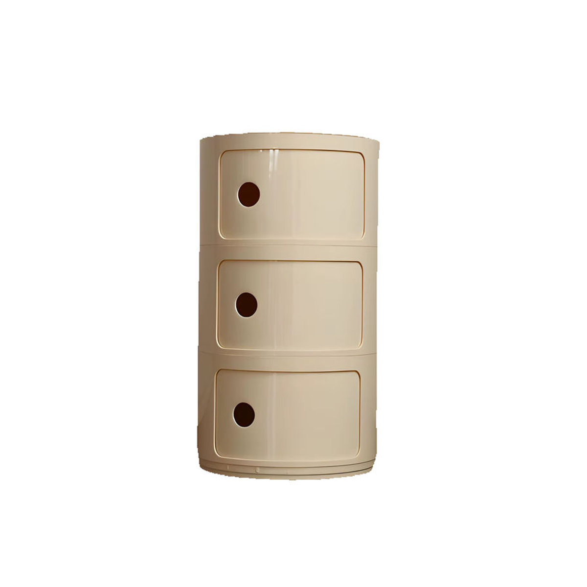 Podofo Runder Nachttisch in Beige aus Kunststoff im Skandinavischen Design - Bild 6