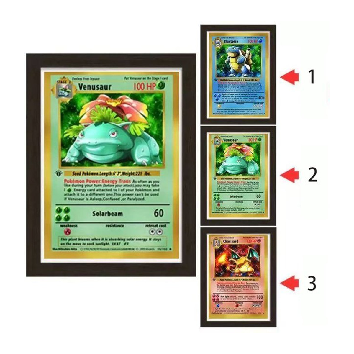 Pokemon 3D Lenticular Poster Charizard Blastoise Venusaur Anime Dekoration mehrfarbig - Bild 1