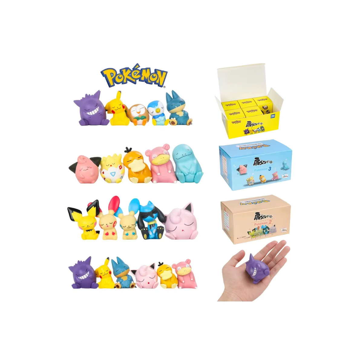Pokemon 5-teiliges Mini-Figuren-Set mit Mew, Marill, Spheal, Fuecoco und Oshawott aus PVC in Mehrfarbig - Bild 2