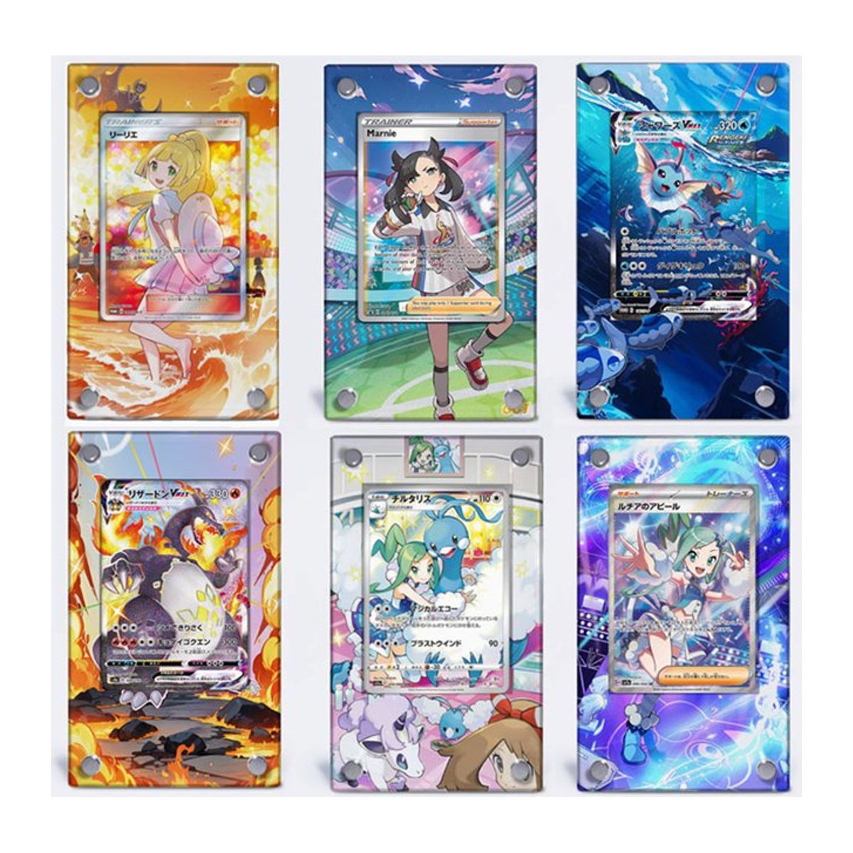 Pokemon Acryl Display Stand mit Charizard Eevee und Psyduck Motiv für deine Sammelkarten Collection in transparent - Bild 1