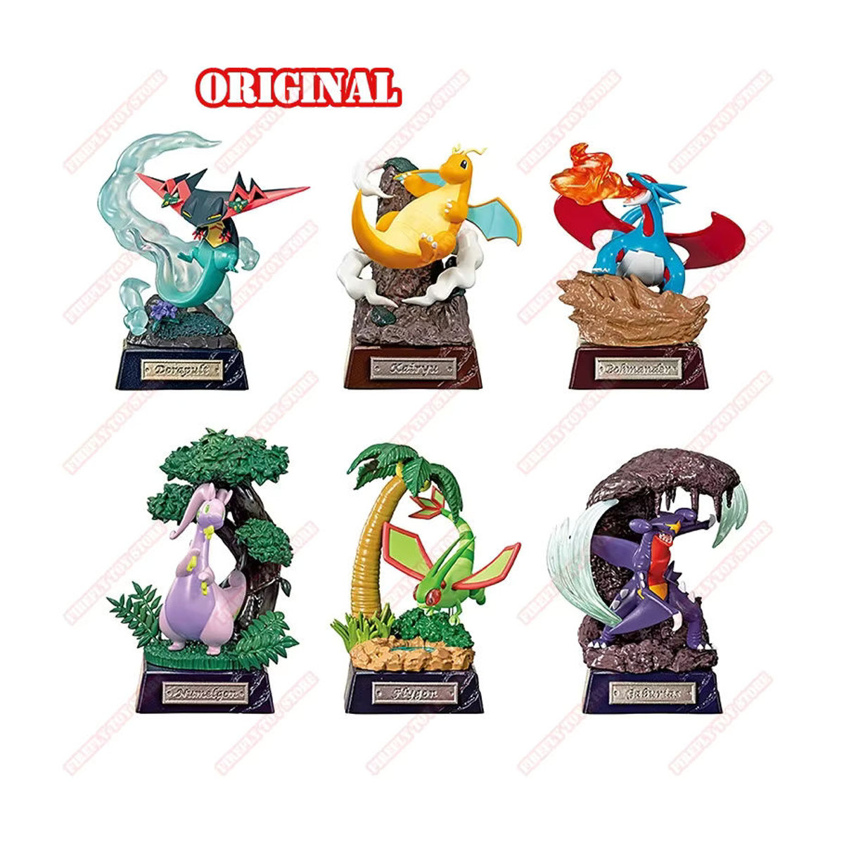 Pokemon Anime Sammelfigur Dragonite und Goodra aus Kunstharz in Orange als dekorative Actionfigur - Bild 3